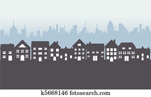 Suburban homes at night Suburban homes at night