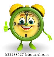 Table clock character with thumbs up Table clock character with thumbs up