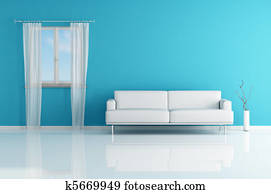 white sofa in a blue room white sofa in a blue room