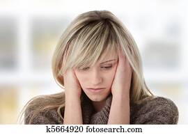 Young beautiful woman with depression Young beautiful woman with depression