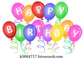 יום הולדת שמח, טקסט, ב, בלונים