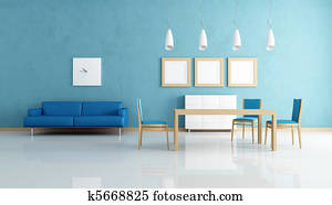 לבן כחול, חדר של סעודה