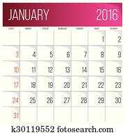 カレンダー 2016 クリップアート K30185347 Fotosearch