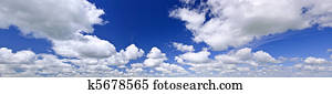 Blue cloudy sky panorama