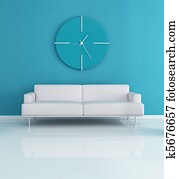 Blue modern interior