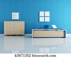 blue office interior
