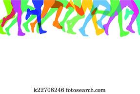 coureurs, dans, les, groupe