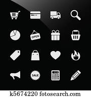 ecommerce, 쇼핑, 웹 아이콘