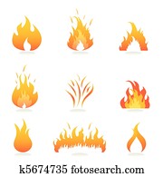 Flames and fire signs