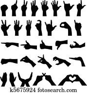 Hand Sign Gesture Silhouettes Hand Sign Gesture Silhouettes