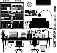 Home Office Library SOHO Vector Home Office Library SOHO Vector