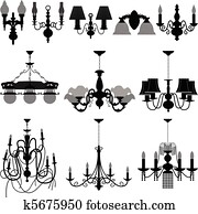 kronleuchter, licht, lampe kronleuchter, licht, lampe