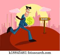 man paying loan in bank