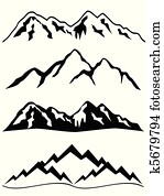 montanhas, com, neve