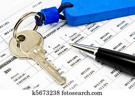  Pen, House key and Interest rates on bank loans