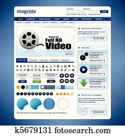 projeto teia, site web, elemento, modelo