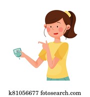 אישה צעירה, למדוד, שלה, לחץ דם, ל, סוכרת, טיפול, וקטור, דוגמה