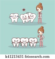 חמוד, ציור היתולי, שן, מישענים