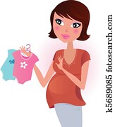 Baby boy or girl? Pregnant woman.