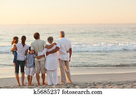 Beautiful family at the beach