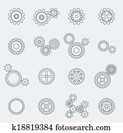 Cogs wheels and gears pictograms Cogs wheels and gears pictograms