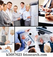 Collage of business interaction