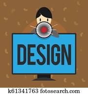 Conceptual hand writing showing Design. Business photo text plan drawing produced to show look function or workings of building Conceptual hand writing showing Design. Business photo text plan drawing produced to show look function or workings of building
