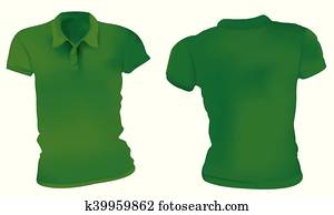 donne, verde, camicie polo, sagoma