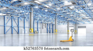 Empty warehouse. 3d illustration Empty warehouse. 3d illustration