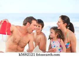 Family at the beach