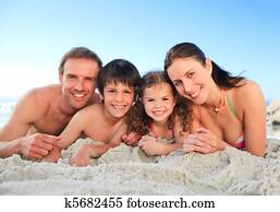 Family at the beach