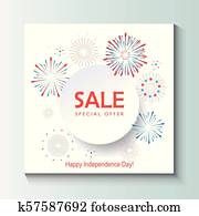 feliz, dia independência, venda, bandeira