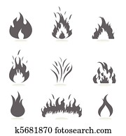 Flames icon set Flames icon set