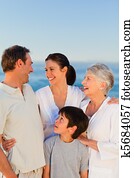 glückliche familie, strand