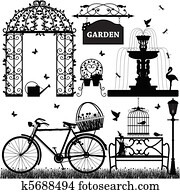 jardim, parque, recreacional