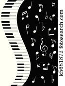 Music notes with piano Music notes with piano