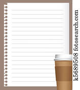 Notebook paper with coffee Notebook paper with coffee