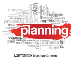 planificación, palabra, nube