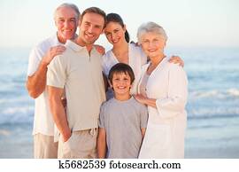 Portrait of a smiling family at the Portrait of a smiling family at the