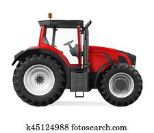 Red Tractor Isolated Red Tractor Isolated