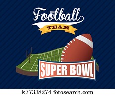 superbowl, sport, plakat, mit, ballon, in, stadion superbowl, sport, plakat, mit, ballon, in, stadion