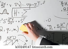 whiping, noteiktais artikuls, whiteboard., komplicēts, matemātika, formulas., matemātika, un, veiklība