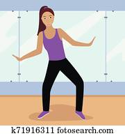 Zumba fitness girl in classroom Zumba fitness girl in classroom