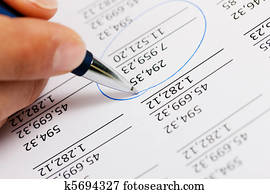 Accountant working on numbers