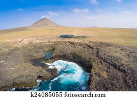 Aerial view of Buracona  in sal Island Cape Verde - Cabo Verde