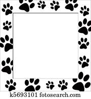 Animal paws border Animal paws border