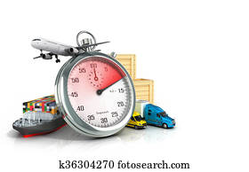 arrière-plan conceptuel, de, jeûne, timely, livraison, 3d, illustration