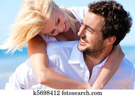 Couple in love on summer beach Couple in love on summer beach