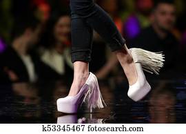 Fashion show runway beautiful pink shoes Fashion show runway beautiful pink shoes