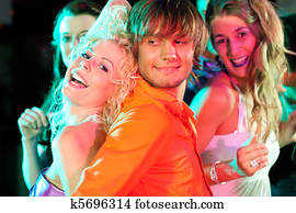 Group of friends in nightclub
